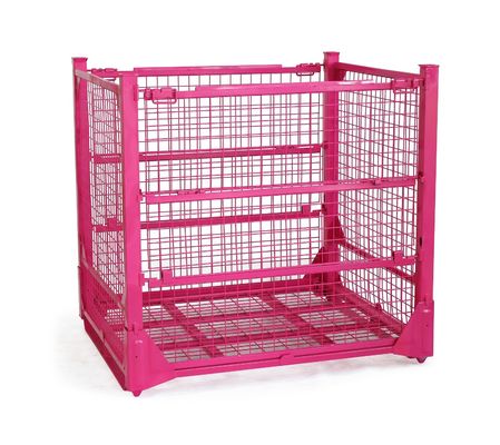 ISO γαλβανισμένο RAL 110kg Stackable κλουβιά χαλύβδινων συρμάτων 4 στρωμάτων