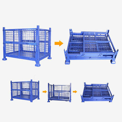 1500KG ικανότητα που διπλώνει το Stackable κλουβί πλέγματος καλωδίων 6.0mm